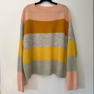 H&M Striped Pink, Yellow & Grey Pastel Sweater